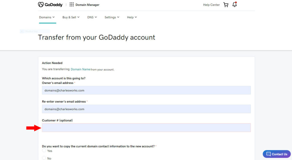 Account Change to GoDaddy