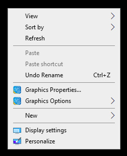 Step 1 - Right click on desktop