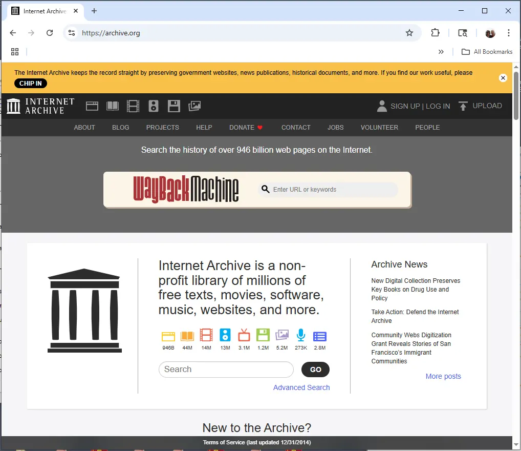 Wayback Machine Internet Archive at archive.org